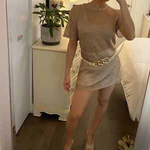 long shine short-sleeve tunic